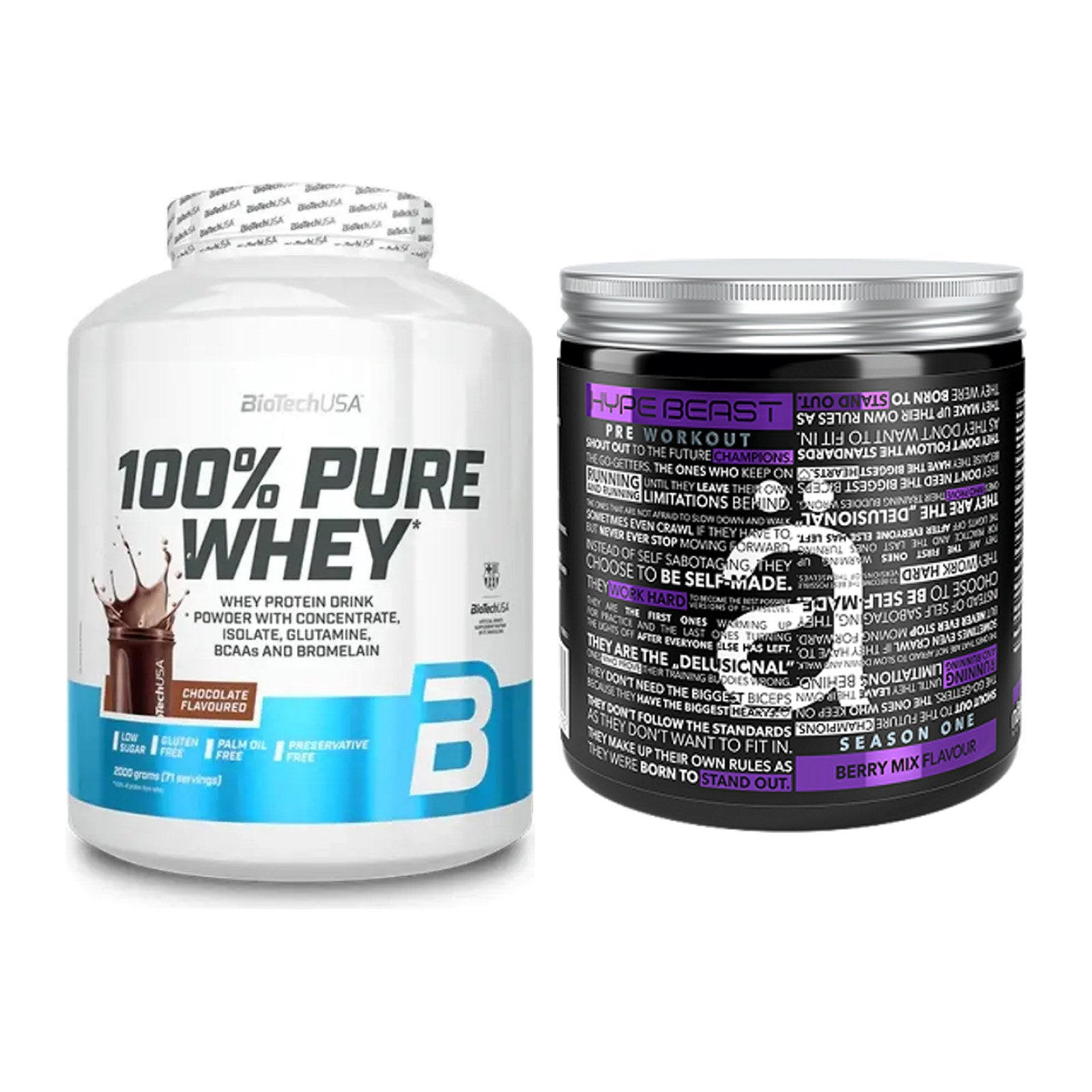 Basis-Set: BioTech 100% Pure Whey + Nanosupps Hype Beast – alle enthaltenen Artikel