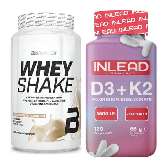 Basis-Set: BioTech Whey Shake + INLEAD Vitamin D3 + K2 + Magnesium – alle enthaltenen Artikel