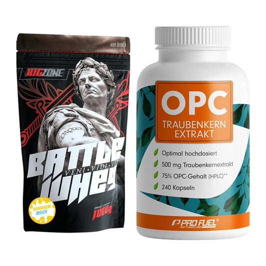 Basis-Set: Big Zone Battle Whey + ProFuel OPC Traubenkernextrakt – alle enthaltenen Artikel