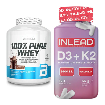 Basis-Set: BioTech 100% Pure Whey + INLEAD Vitamin D3 + K2 + Magnesium – alle enthaltenen Artikel