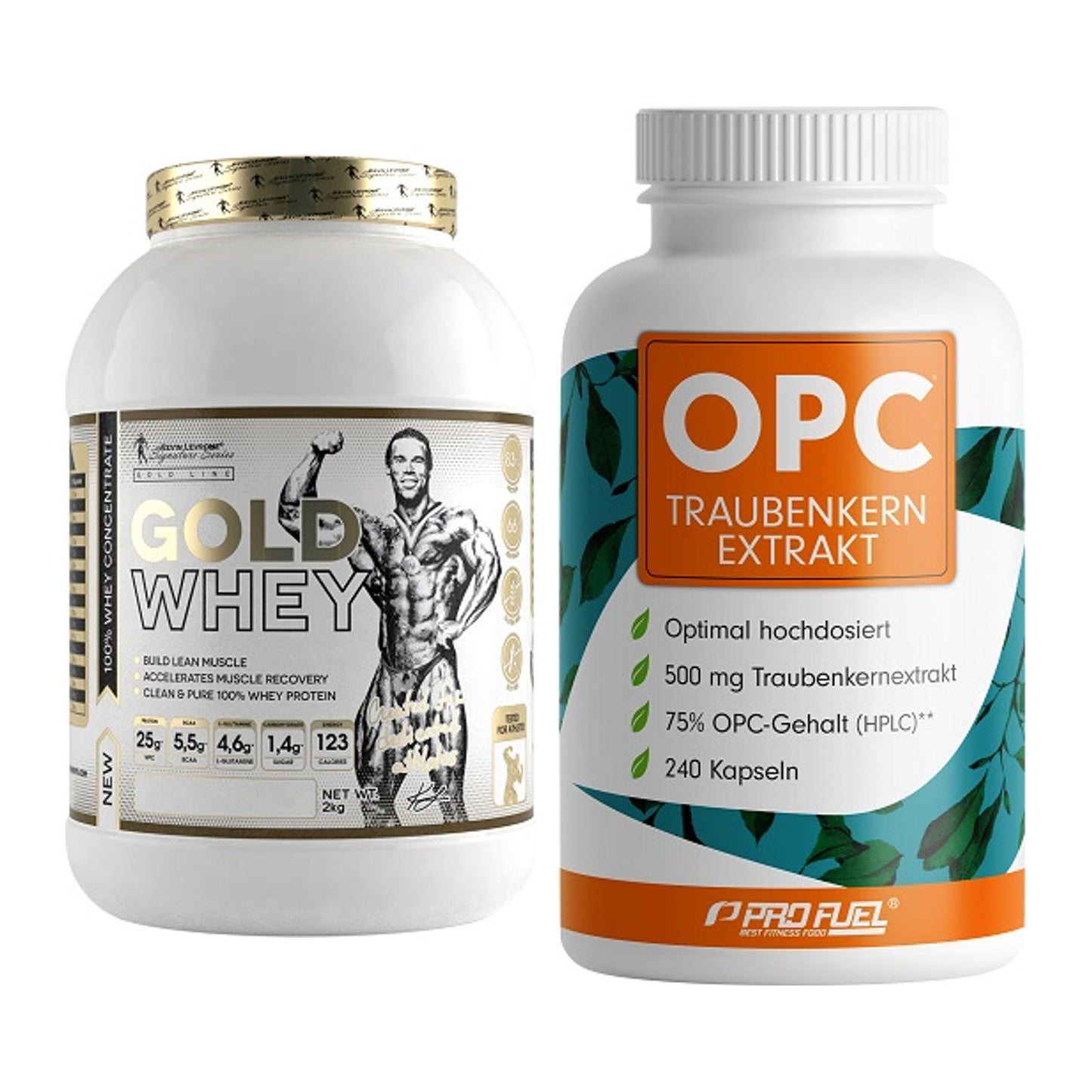 Basis-Set: Kevin Levrone Gold Whey + ProFuel OPC Traubenkernextrakt – alle enthaltenen Artikel