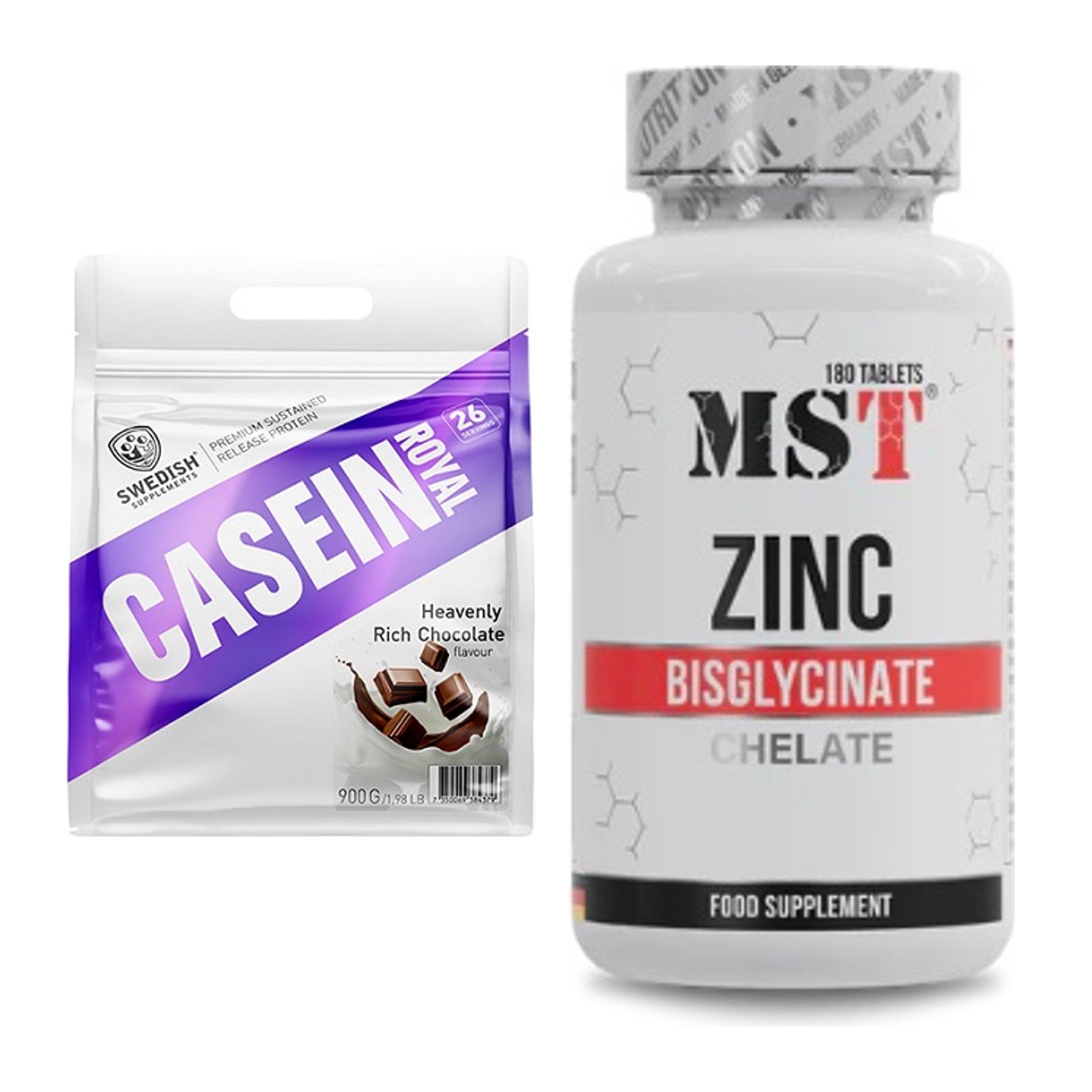 Basis-Set: Swedish Supplements Casein + MST Zinc Chelate – alle enthaltenen Artikel