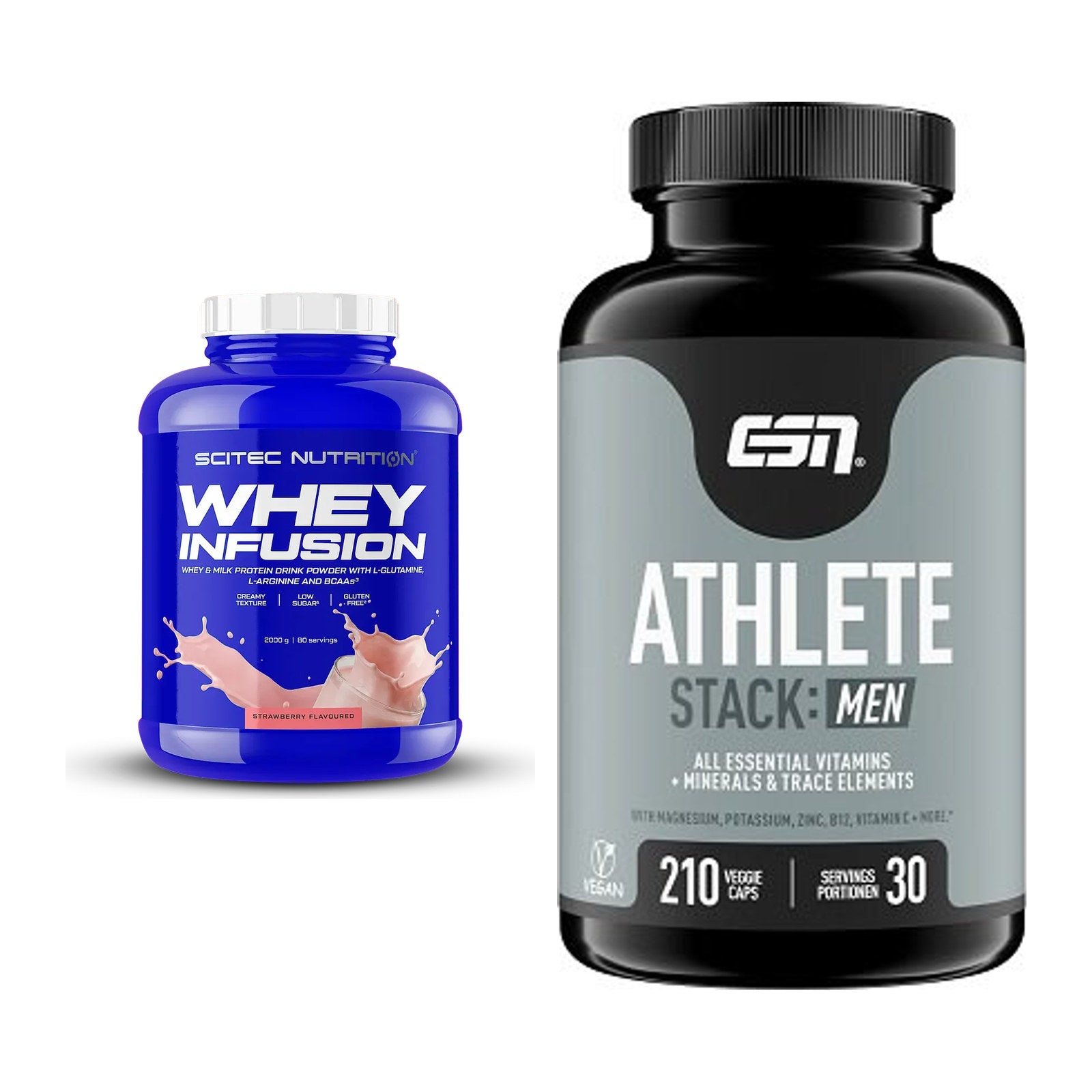 Basis-Set: Scitec Whey Infusion + ESN Athlete Stack:MEN – alle enthaltenen Artikel