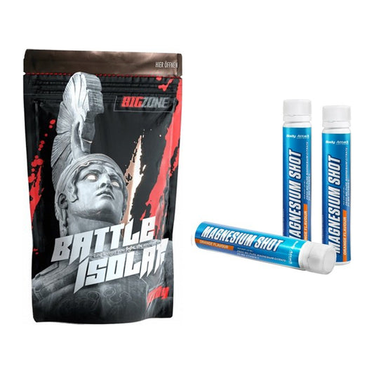 Basis-Set: Big Zone Battle Isolate + Body Attack Magnesium Shots – alle enthaltenen Artikel