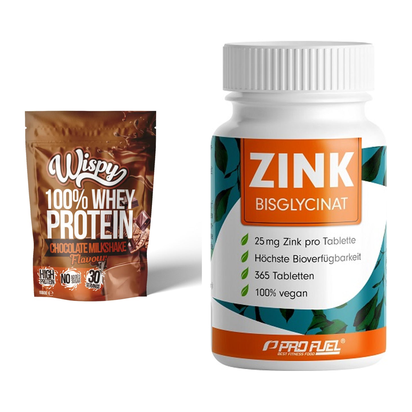 Basis-Set: Wispy Whey 100% + ProFuel Zink Bisclycinat – alle enthaltenen Artikel