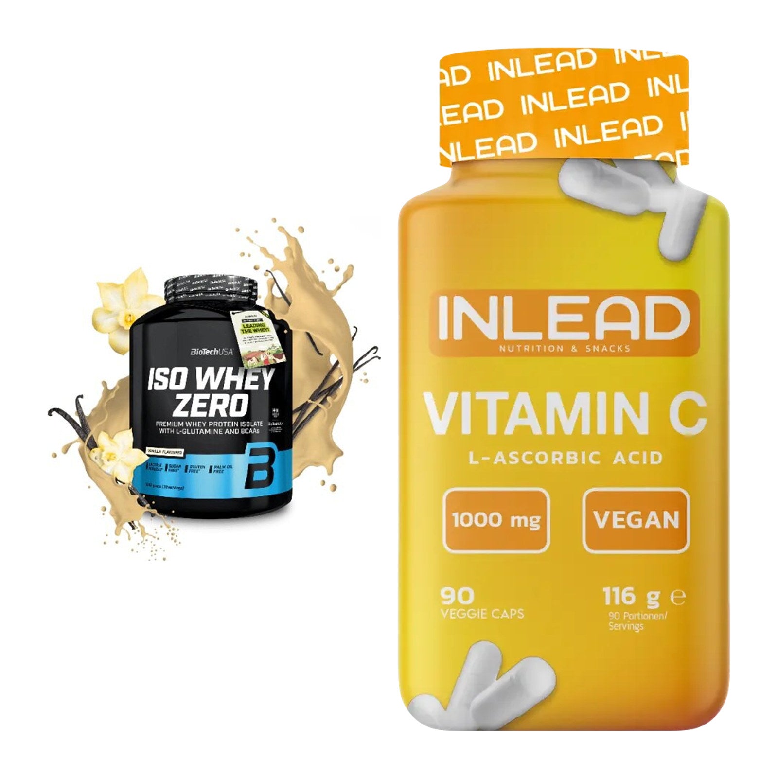 Basis-Set: BioTech Iso Whey Zero + INLEAD Vitamin C – alle enthaltenen Artikel