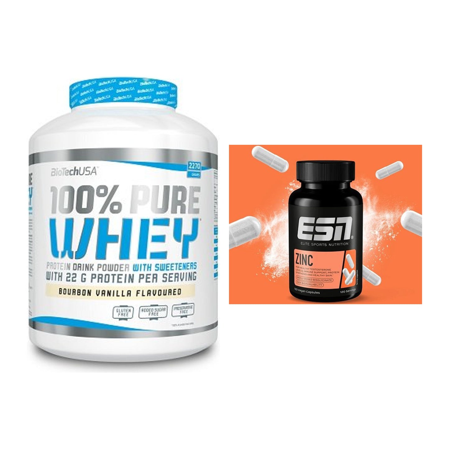 Basis-Set: BioTech 100% Pure Whey + ESN Zinc – alle enthaltenen Artikel