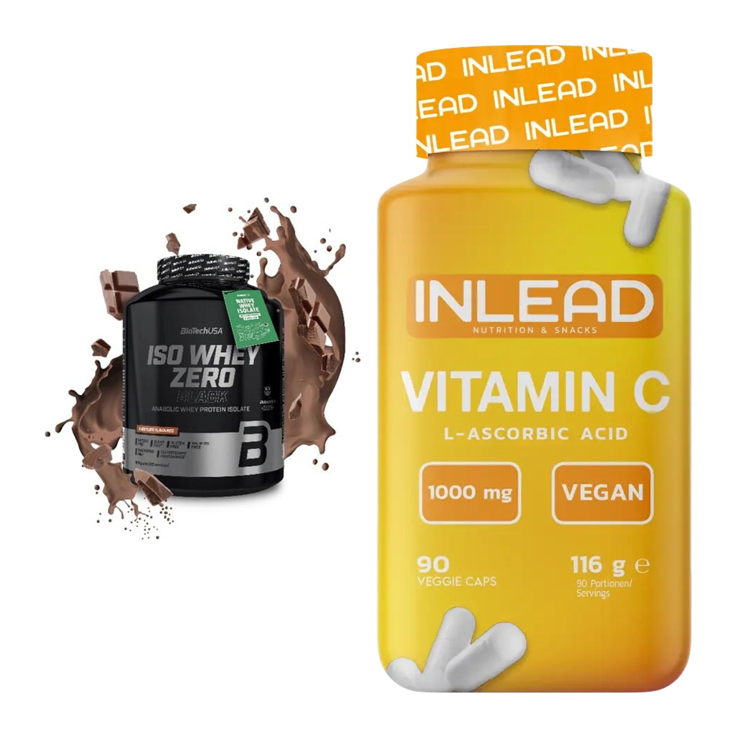 Basis-Set: BioTech Iso Whey Zero Black + INLEAD Vitamin C – alle enthaltenen Artikel