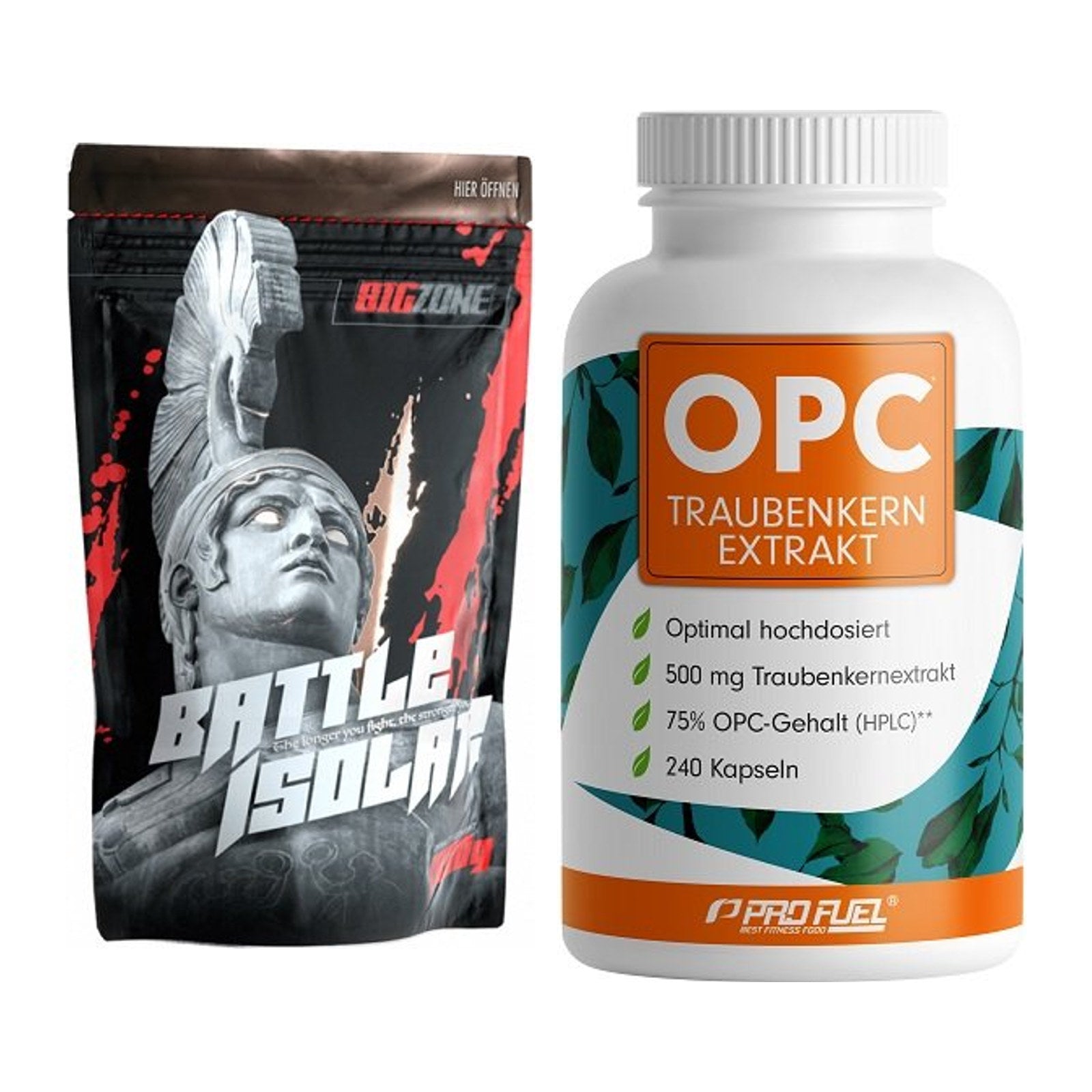 Basis-Set: Big Zone Battle Isolate + ProFuel OPC Traubenkernextrakt – alle enthaltenen Artikel