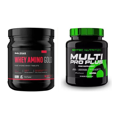 Basis-Set: Body Attack Whey Amino Gold + Scitec Multi Pro Plus 30 – alle enthaltenen Artikel
