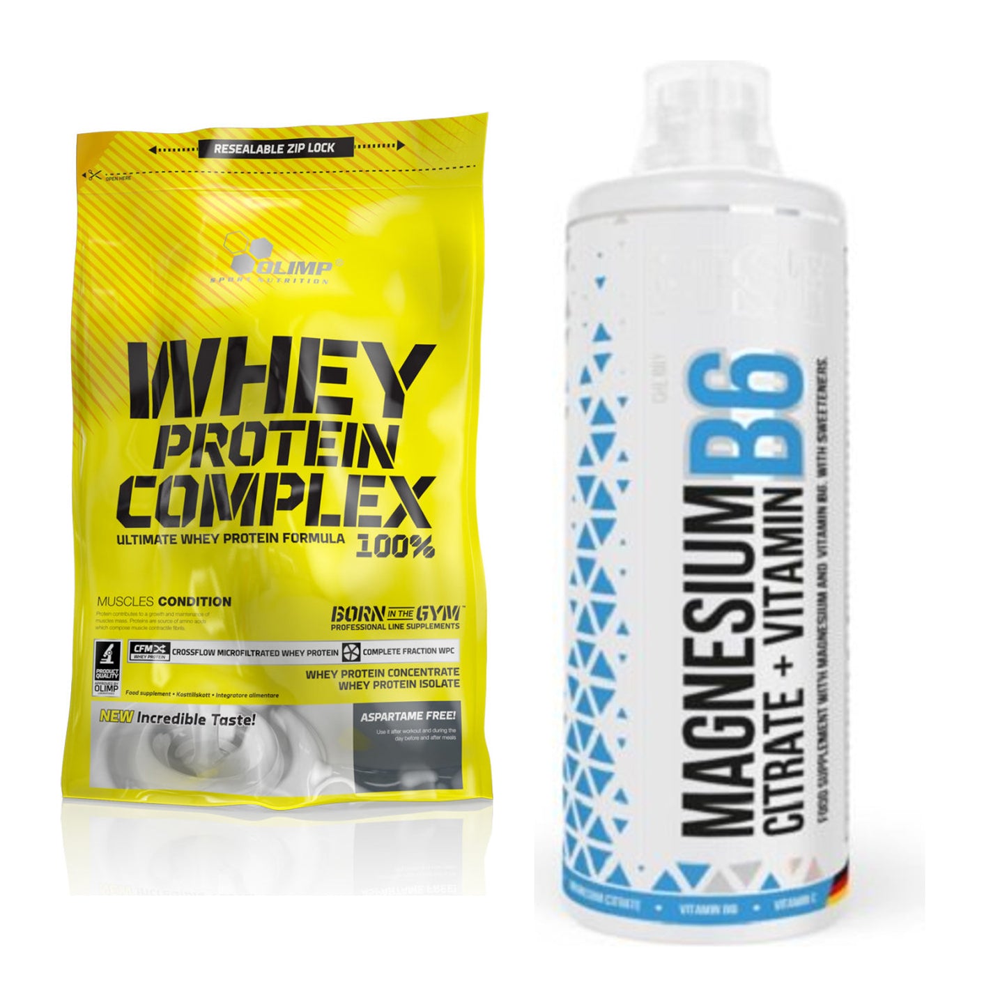 Basis-Set: Olimp Whey Protein Complex 100% + MST Magnesium B6 – alle enthaltenen Artikel