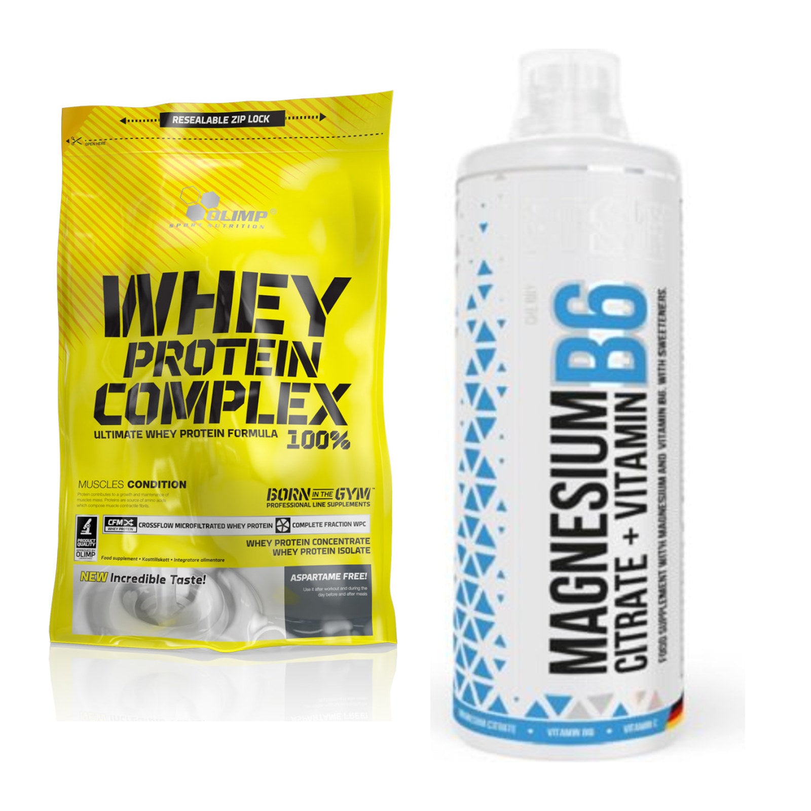 Basis-Set: Olimp Whey Protein Complex 100% + MST Magnesium B6 – alle enthaltenen Artikel