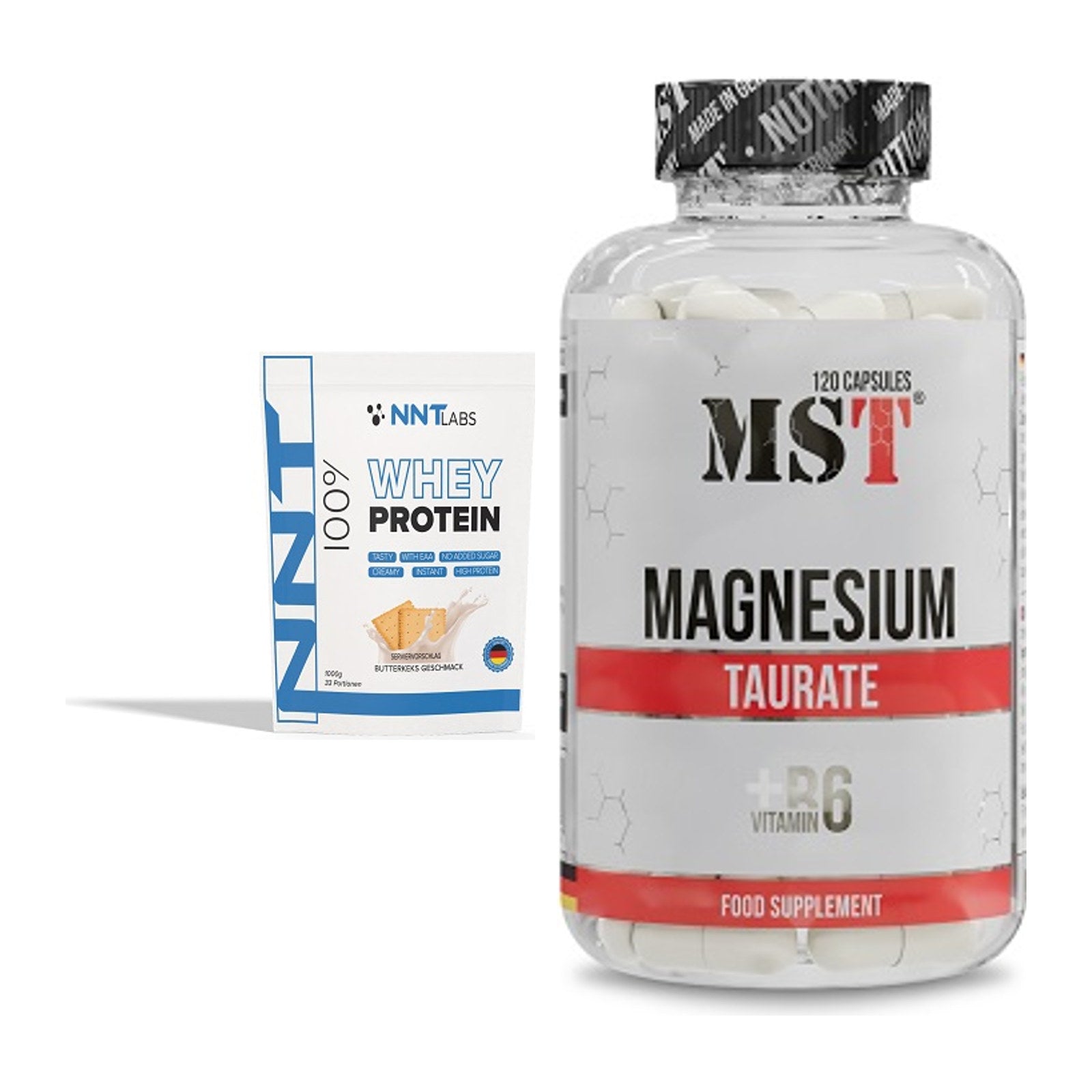 Basis-Set: NNT Whey + MST Magnesium Taurat – alle enthaltenen Artikel