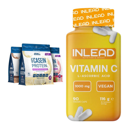 Basis-Set: Applied Nutrition 100% Casein + INLEAD Vitamin C – alle enthaltenen Artikel