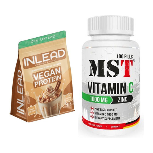 Basis-Set: INLEAD Vegan Protein + MST Vitamin C 1000 + Zinc 100 – alle enthaltenen Artikel