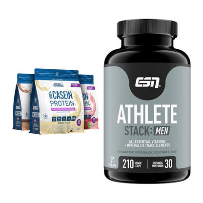 Basis-Set: Applied Nutrition 100% Casein + ESN Athlete Stack:MEN – alle enthaltenen Artikel
