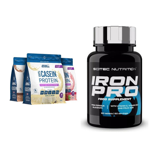 Basis-Set: Applied Nutrition 100% Casein + Scitec Iron Pro – alle enthaltenen Artikel