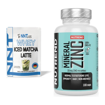 Basis-Set: NNT Whey ICED MATCHA LATTE + Nutrend Zinc Chelate 15mg – alle enthaltenen Artikel