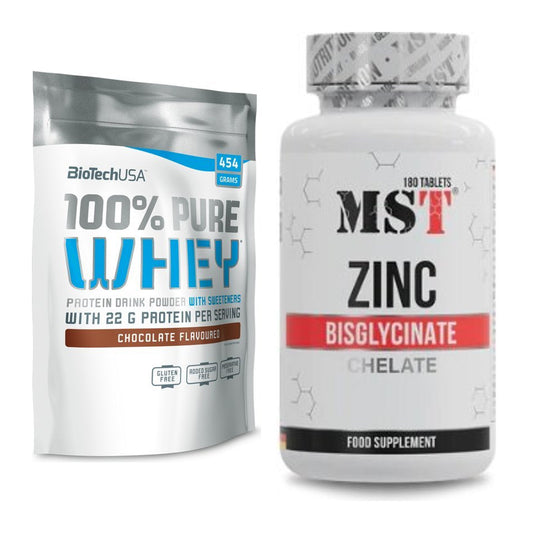 Basis-Set: BioTech 100% Pure Whey + MST Zinc Chelate Bisglycinate – alle enthaltenen Artikel