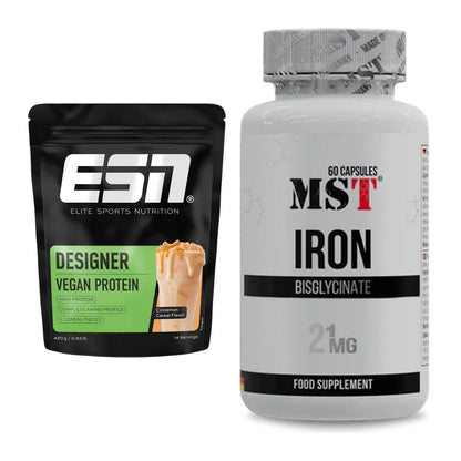 Basis-Set: ESN Designer Vegan Protein + MST Iron Bisglycinate – alle enthaltenen Artikel