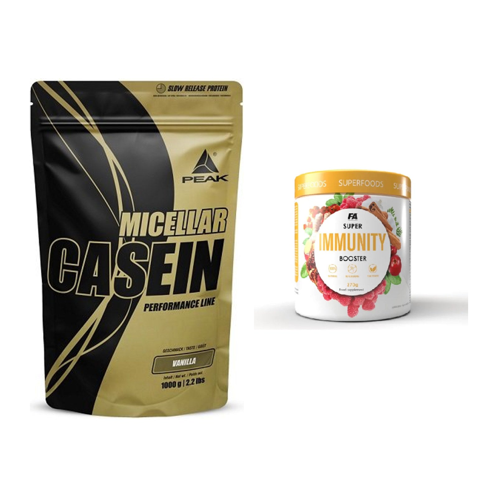Basis-Set: Peak Micellar Casein + FA Nutrition Wellnes Line Super – alle enthaltenen Artikel