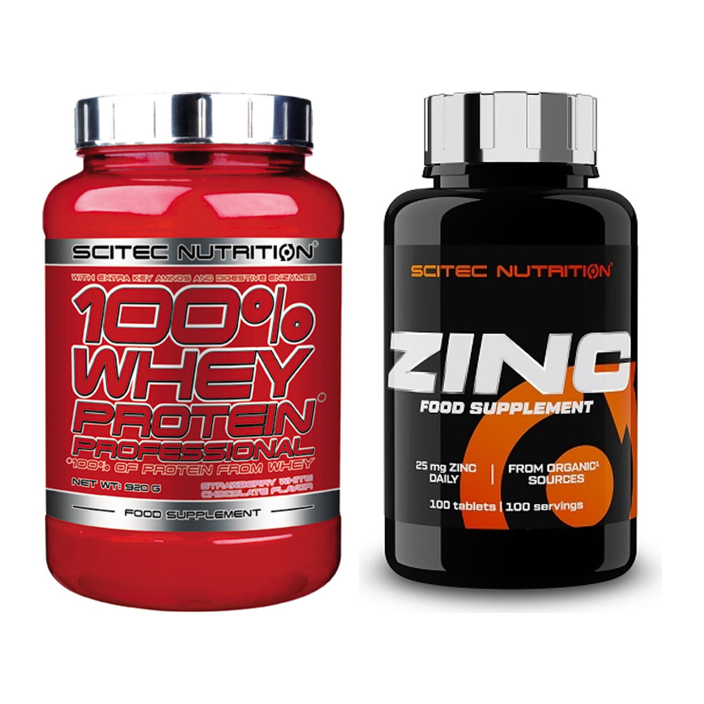 Basis-Set: Scitec 100% Whey Professional + Scitec Zinc – alle enthaltenen Artikel
