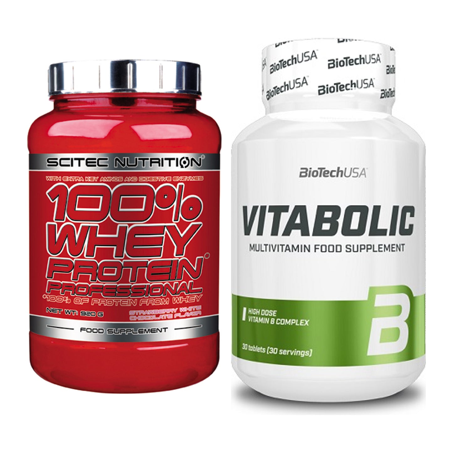 Basis-Set: Scitec 100% Whey Professional + BioTech Vitabolic 30 Tabl. – alle enthaltenen Artikel