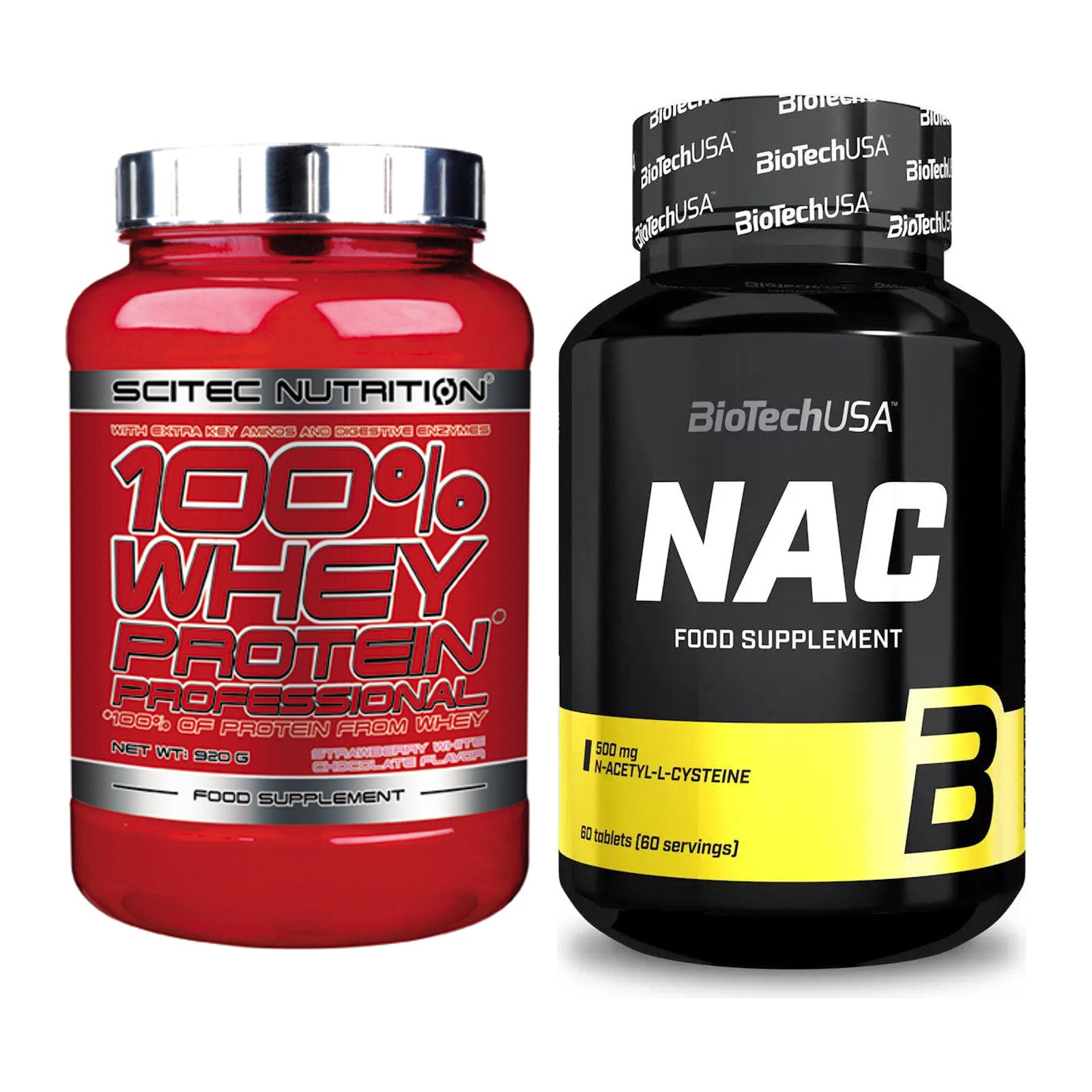Basis-Set: Scitec 100% Whey Professional + BioTech NAC – alle enthaltenen Artikel