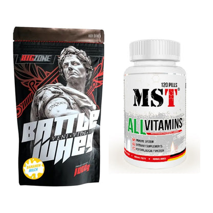 Basis-Set: Big Zone Battle Whey + MST All Vitamins 120 Tabl. – alle enthaltenen Artikel