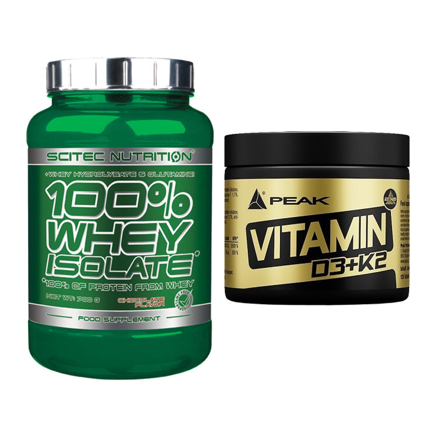 Basis-Set: Scitec Whey Isolate + Peak Vitamin D3+K2 120 Tabl. – alle enthaltenen Artikel