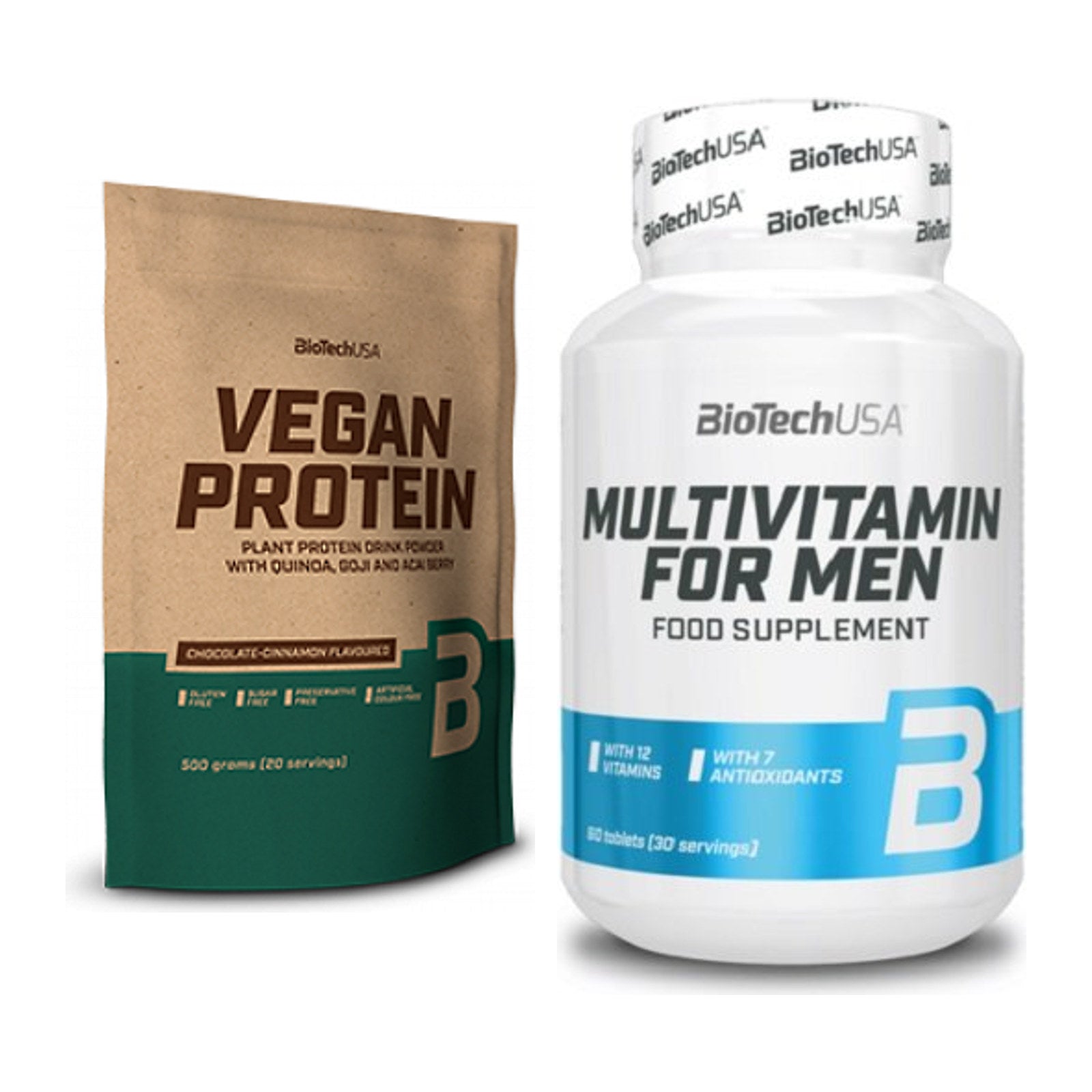 Basis-Set: BioTech Vegan Protein + BioTech Multivitamin for Men 60 – alle enthaltenen Artikel