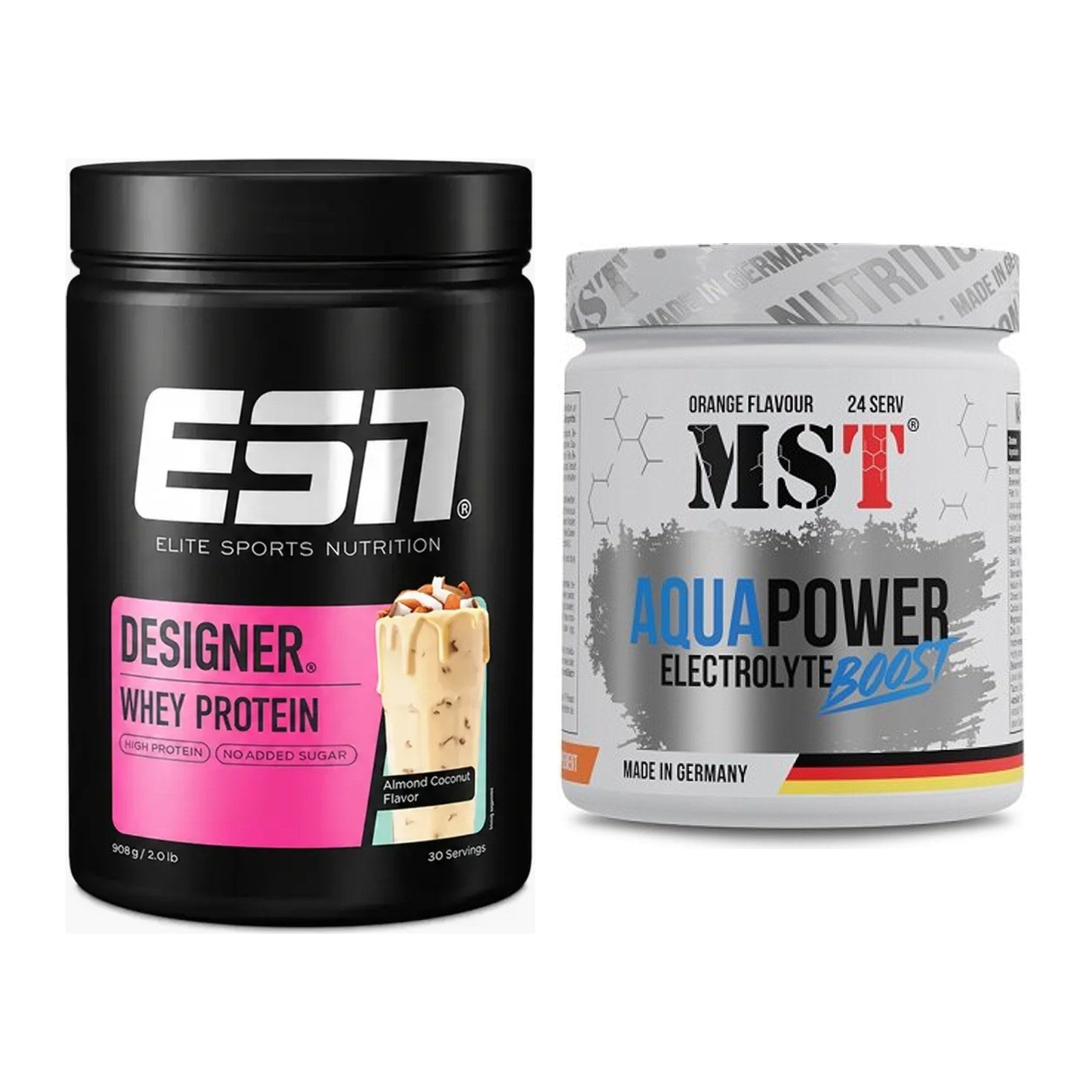 Basis-Set: ESN Designer Whey + MST Aqua Power Electrolyte Boost – alle enthaltenen Artikel