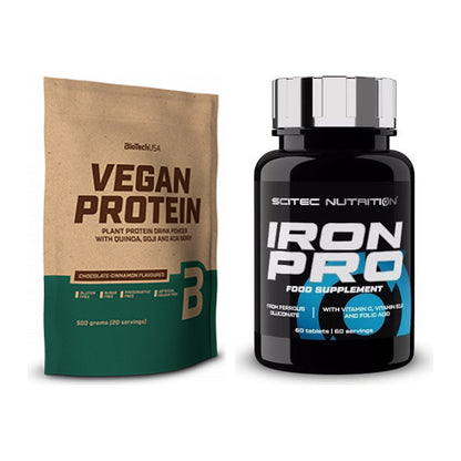 Basis-Set: BioTech Vegan Protein + Scitec Iron Pro – alle enthaltenen Artikel