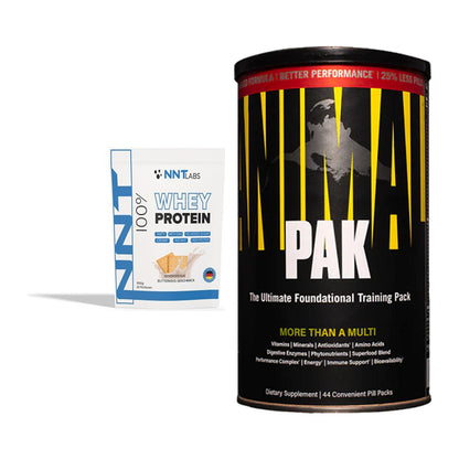 Basis-Set: NNT Whey + Universal Animal Pak 44 Serv. – alle enthaltenen Artikel