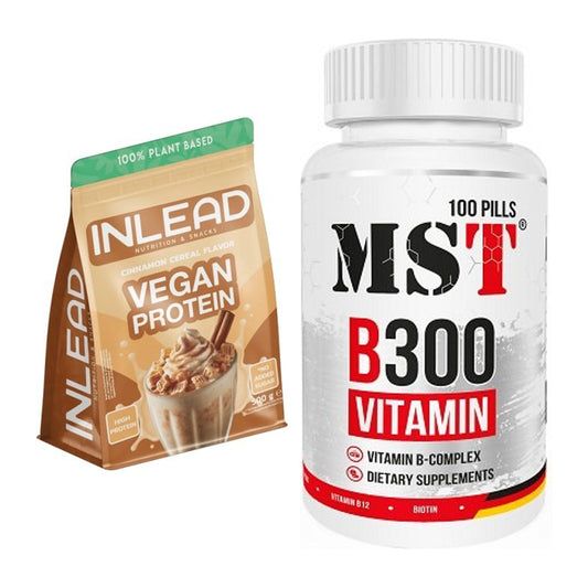 Basis-Set: INLEAD Vegan Protein + MST B300 B-Complex 100 Pills – alle enthaltenen Artikel