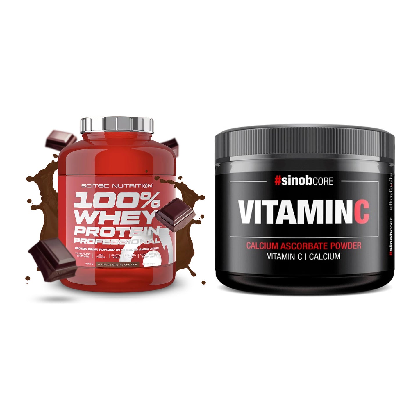 Basis-Set: Scitec 100% Whey + Sinob Vitamin C Calcium – alle enthaltenen Artikel