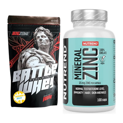 Basis-Set: Big Zone Battle Whey + Nutrend Zinc Chelate 15mg – alle enthaltenen Artikel
