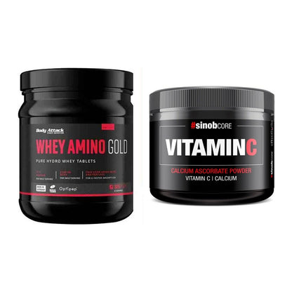 Basis-Set: Body Attack Whey Amino Gold + Sinob Vitamin C Calcium – alle enthaltenen Artikel