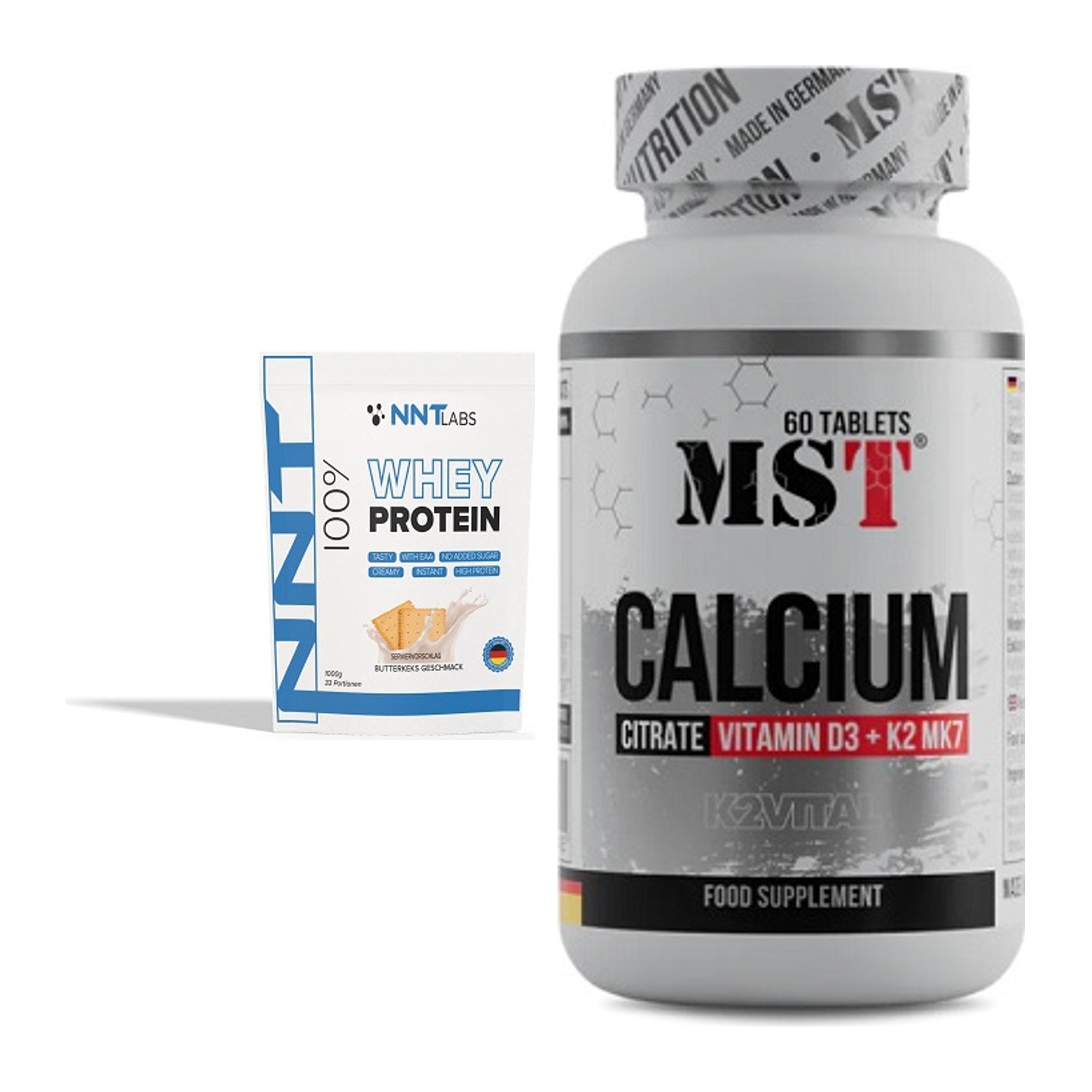 Basis-Set: NNT Whey + MST Calcium Citrate D3 + K2Vital – alle enthaltenen Artikel