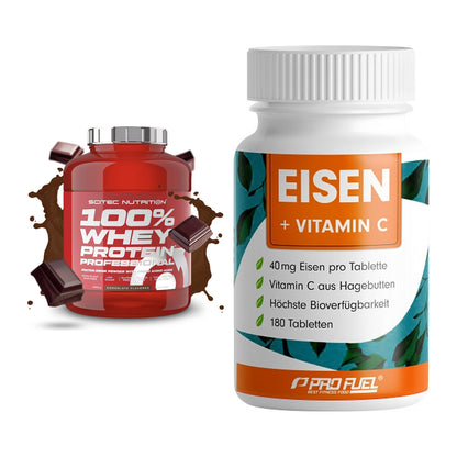 Basis-Set: Scitec 100% Whey + ProFuel EISEN + nat. Vitamin – alle enthaltenen Artikel