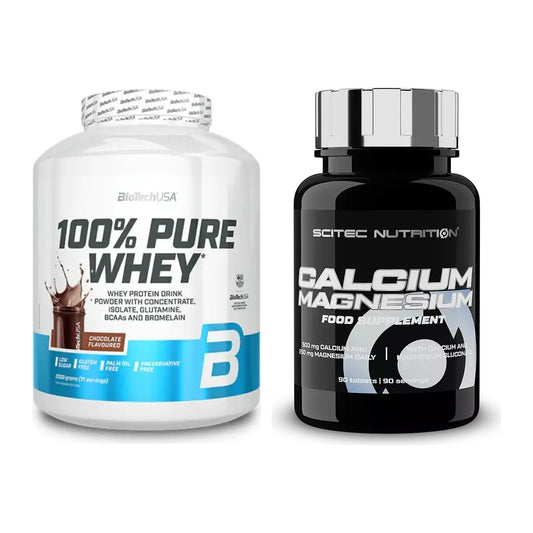 Basis-Set: BioTech 100% Pure Whey + Scitec Calcium Magnesium – alle enthaltenen Artikel