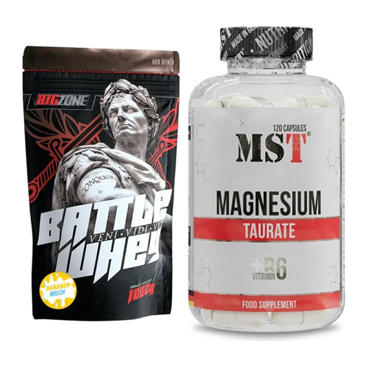 Basis-Set: Big Zone Battle Whey + MST Magnesium Taurat – alle enthaltenen Artikel