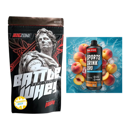 Basis-Set: Big Zone Battle Whey + Body Attack Sports Drink Zero – alle enthaltenen Artikel