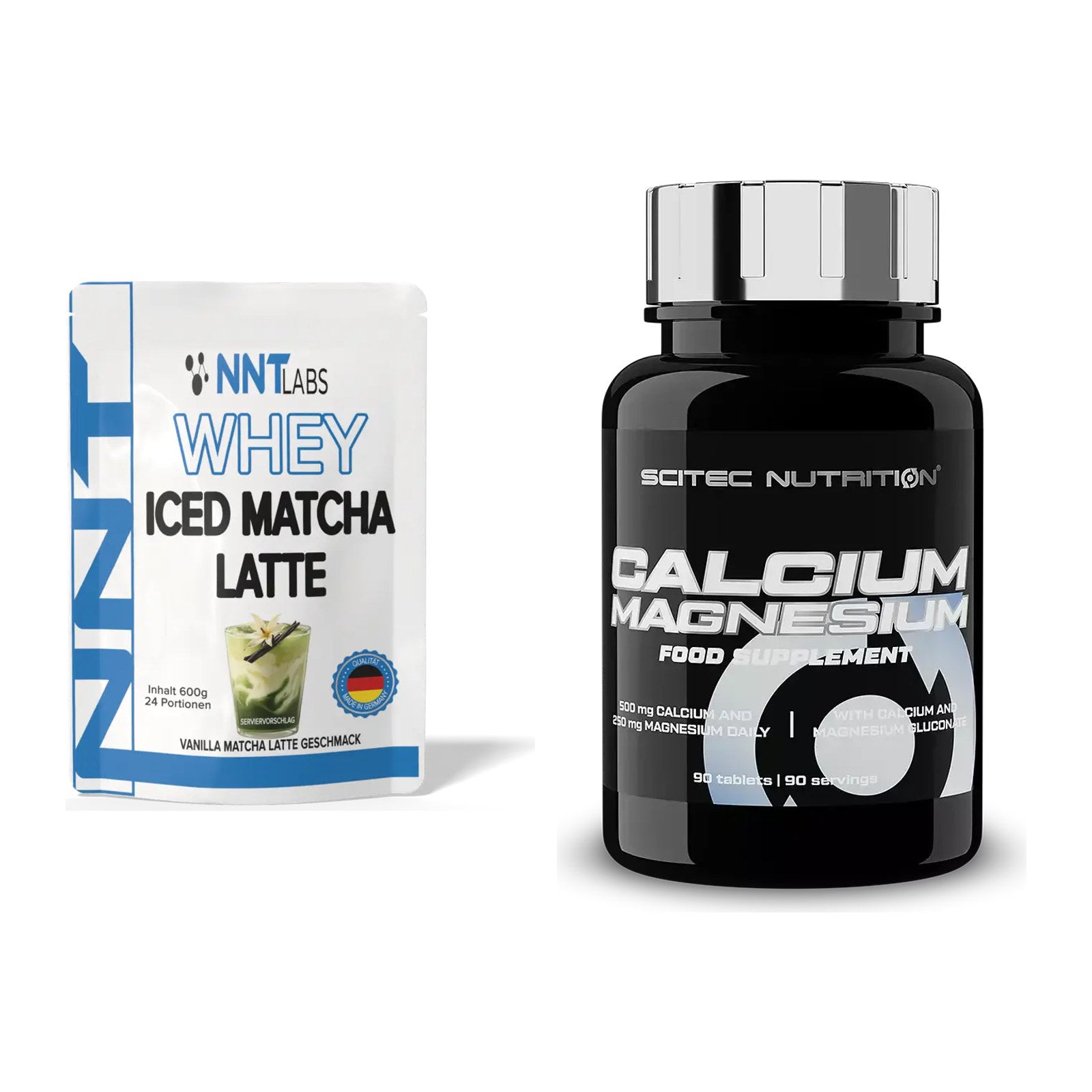 Basis-Set: NNT Whey ICED MATCHA LATTE + Scitec Calcium Magnesium – alle enthaltenen Artikel