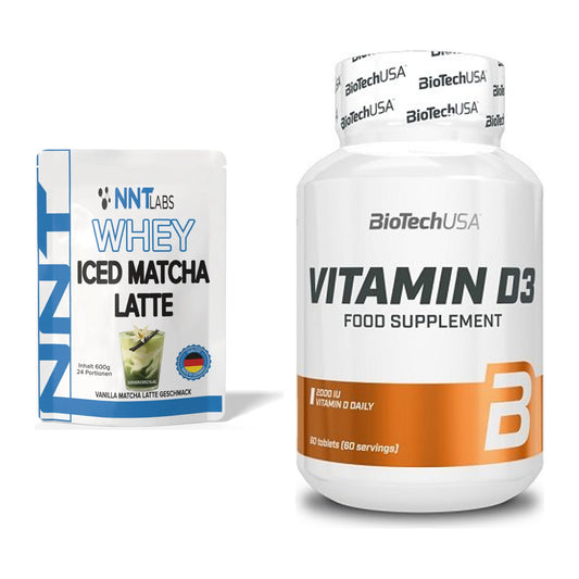 Basis-Set: NNT Whey ICED MATCHA LATTE + BioTech Vitamin D3 – alle enthaltenen Artikel