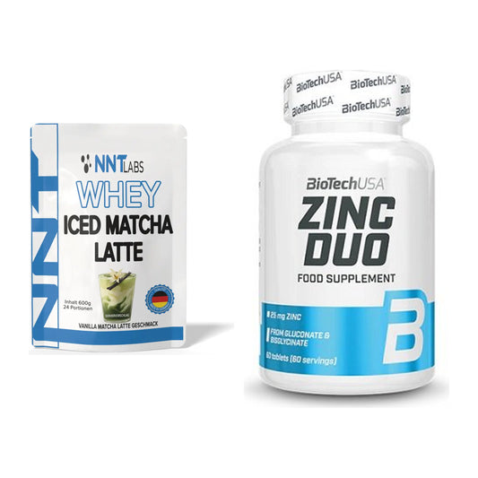 Basis-Set: NNT Whey ICED MATCHA LATTE + BioTech Zinc Duo – alle enthaltenen Artikel