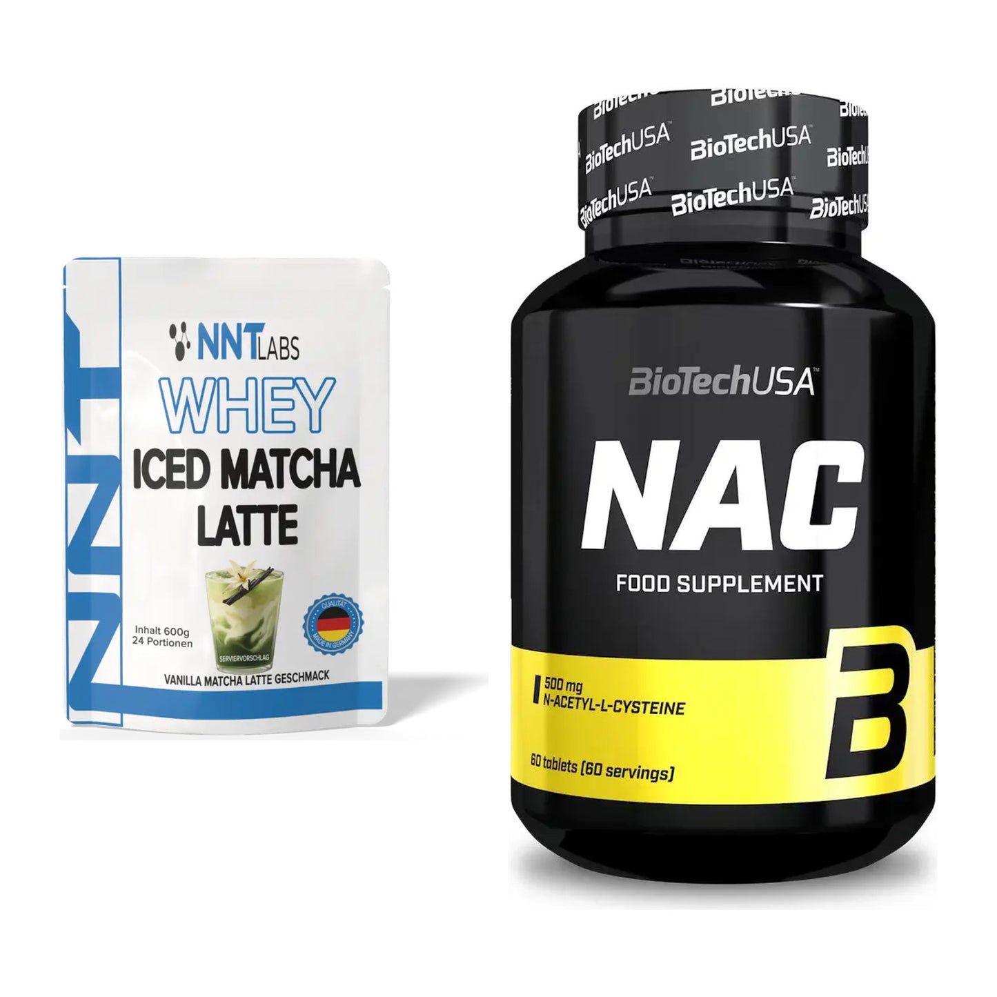Basis-Set: NNT Whey ICED MATCHA LATTE + BioTech NAC – alle enthaltenen Artikel