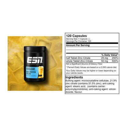Basis-Set: ESN ISOCLEAR Whey Isolate + GN Zinc Citrate 120 Tabl. – alle enthaltenen Artikel