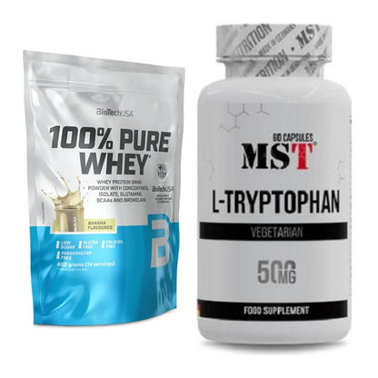 Basis-Set: BioTech 100% Pure Whey + MST Tryptophan 500mg – alle enthaltenen Artikel