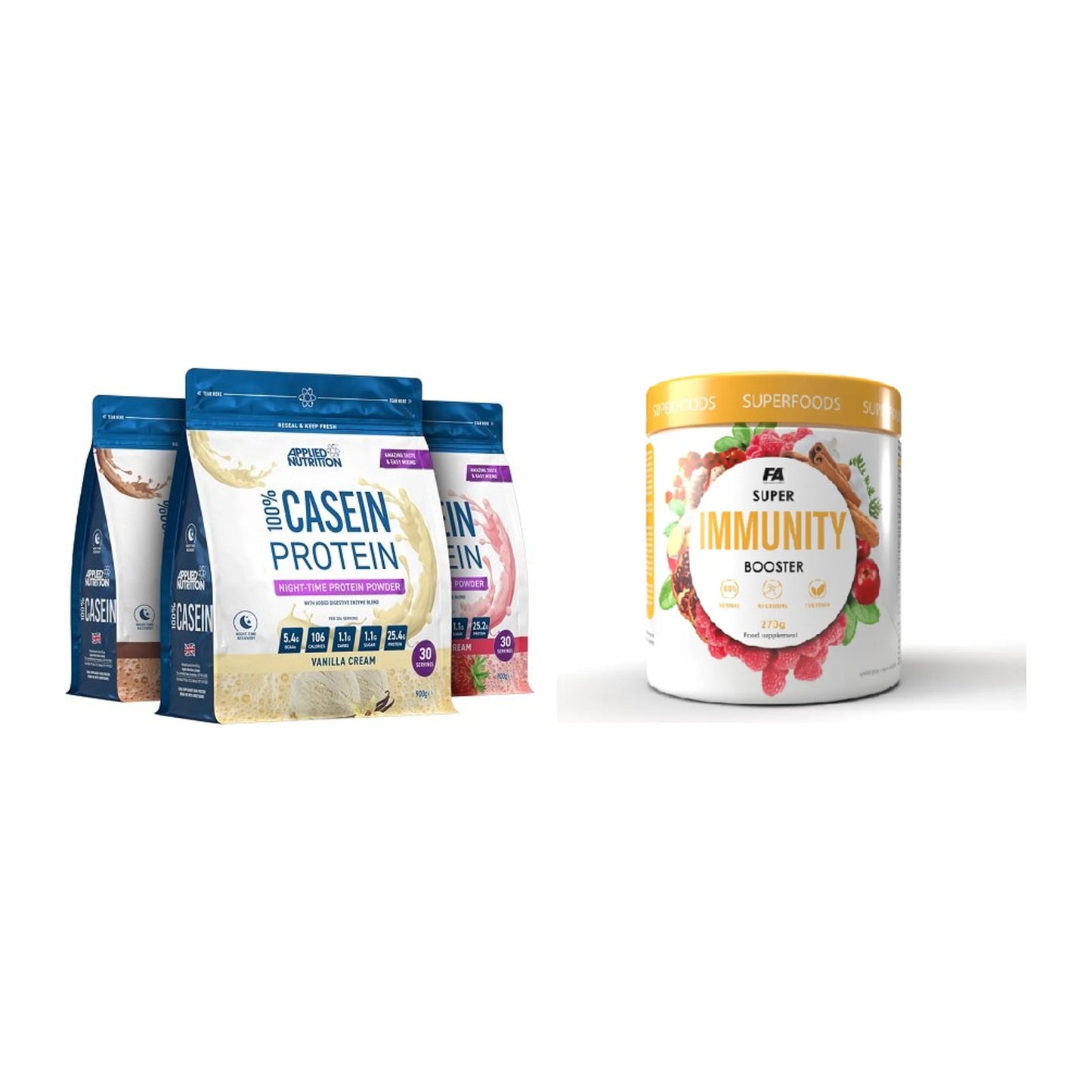 Basis-Set: Applied Nutrition 100% + FA Nutrition Wellnes Line – alle enthaltenen Artikel